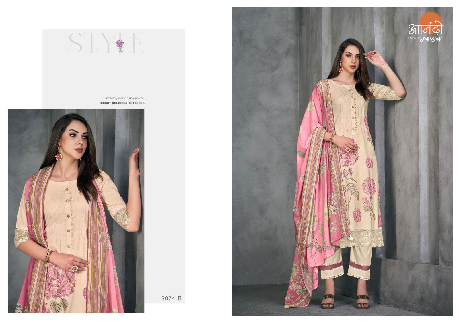 Anando Kiera 3074 By Jay Vijay Cotton Dress Material Catalog